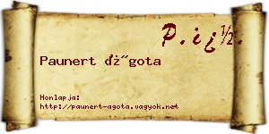 Paunert Ágota névjegykártya